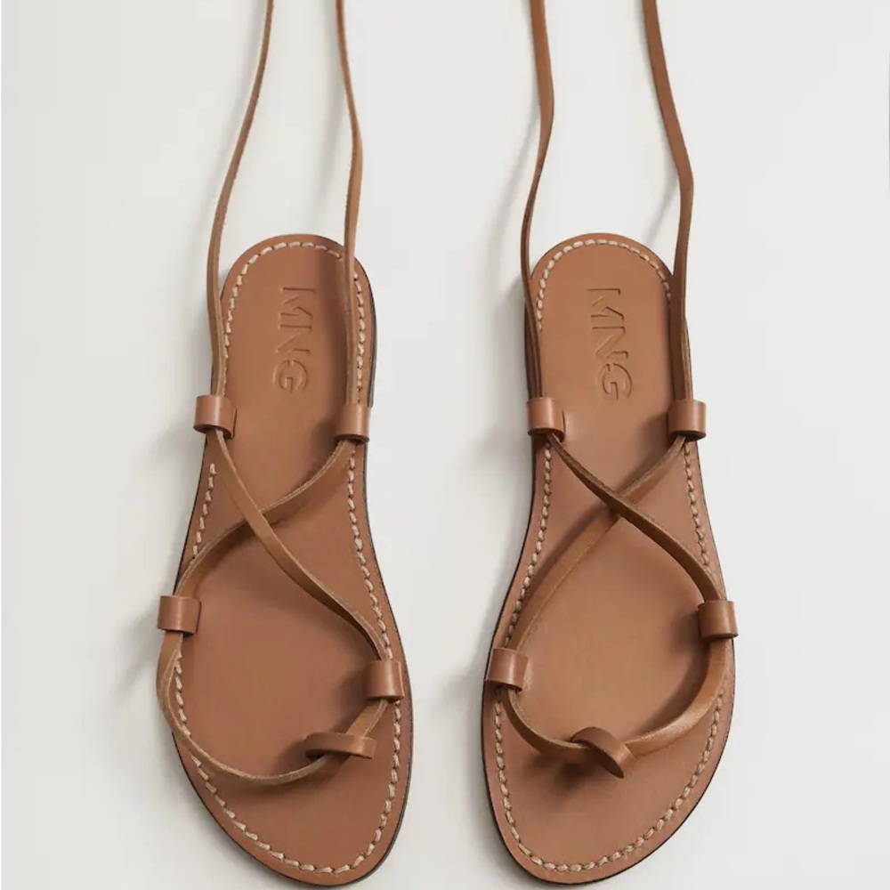 Mango Leather straps sandals • size 6.5 • brand new never worn!